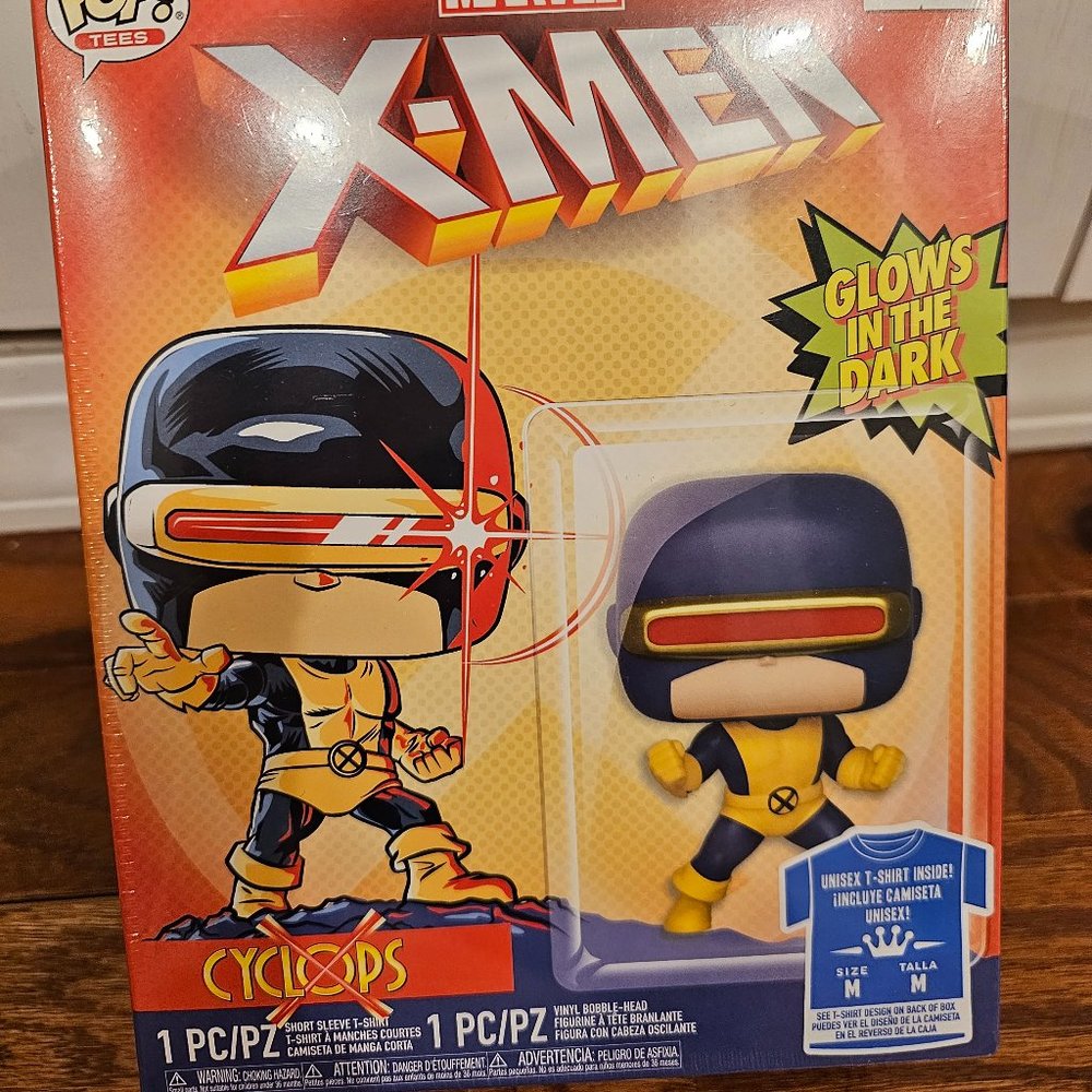 New Funko Pop! Tee: Marvel X-MEN CYCLOPS vinyl bobble-head + Shirt size M